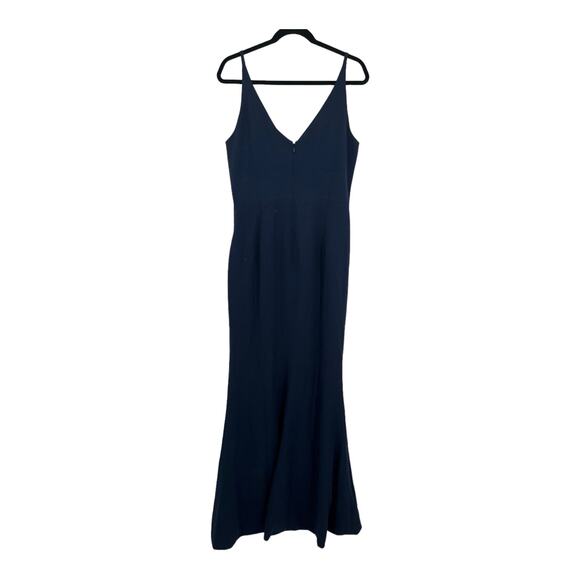 Dress the Population dress Jordan Ruched side slit gown blue Large L - Picture 4 of 6